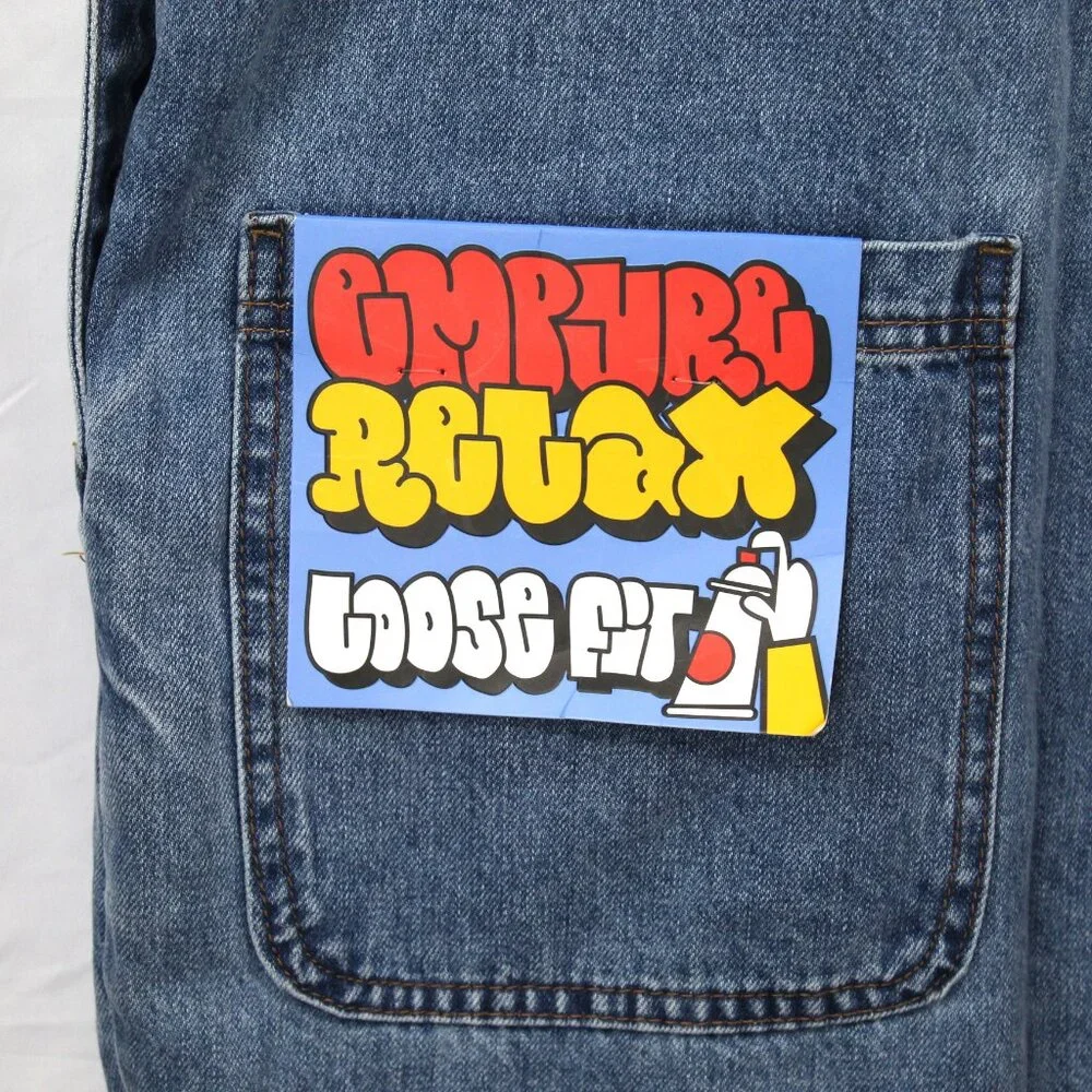 Empyre SK8 Bib Blake Overalls Men's Blue Relaxed Loose Fit Denim Jean Sz M NWT - Picture 7 of 10